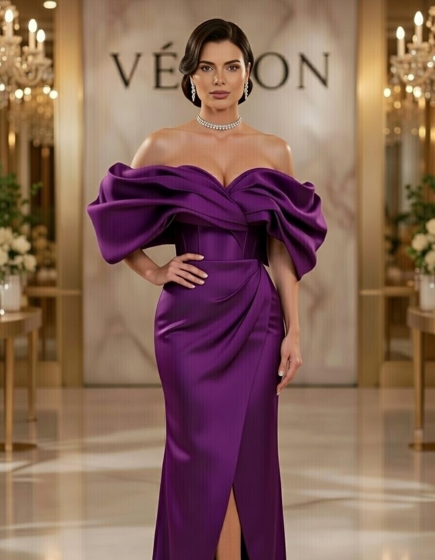 grok_image_1769008794288 VÉRION | RUBRA Off-Shoulder Evening Gown - Image 3