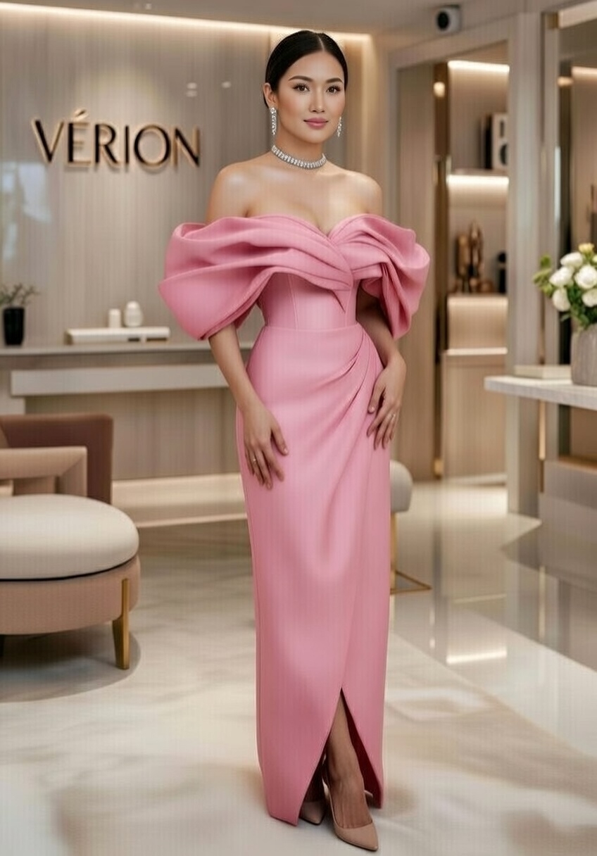 grok_image_1769016161113 VÉRION | RUBRA Off-Shoulder Evening Gown - Image 4