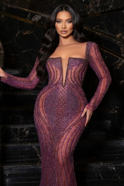 vÉrion crimson siren sculpture gown