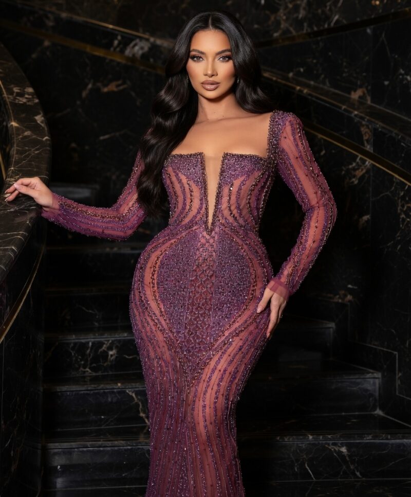 vÉrion crimson siren sculpture gown