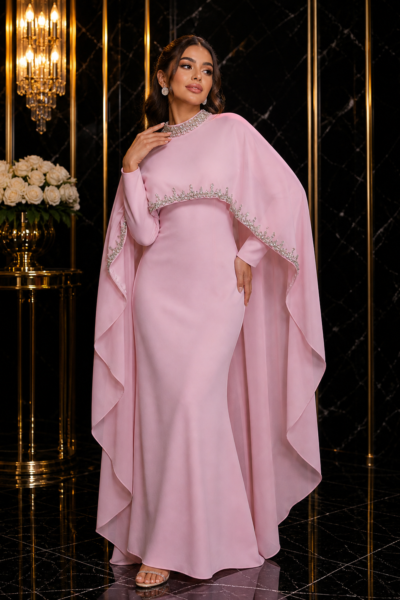 al jawhara silk cape gown